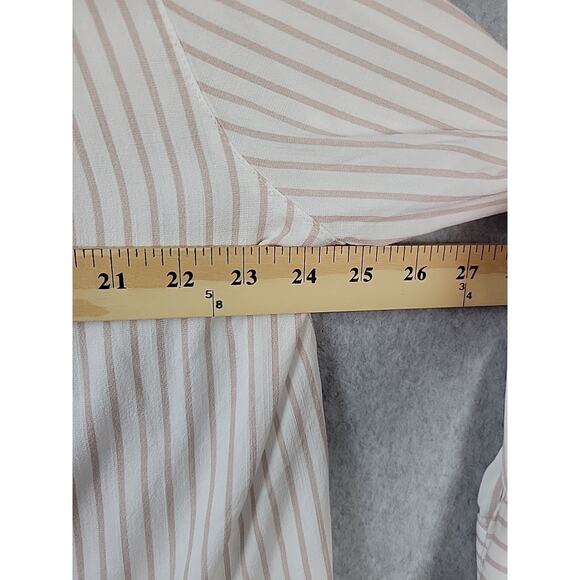Torrid White Striped LS Button Up Beachy Casual Shirt Women's Plus 1X Stretch - Picture 9 of 12